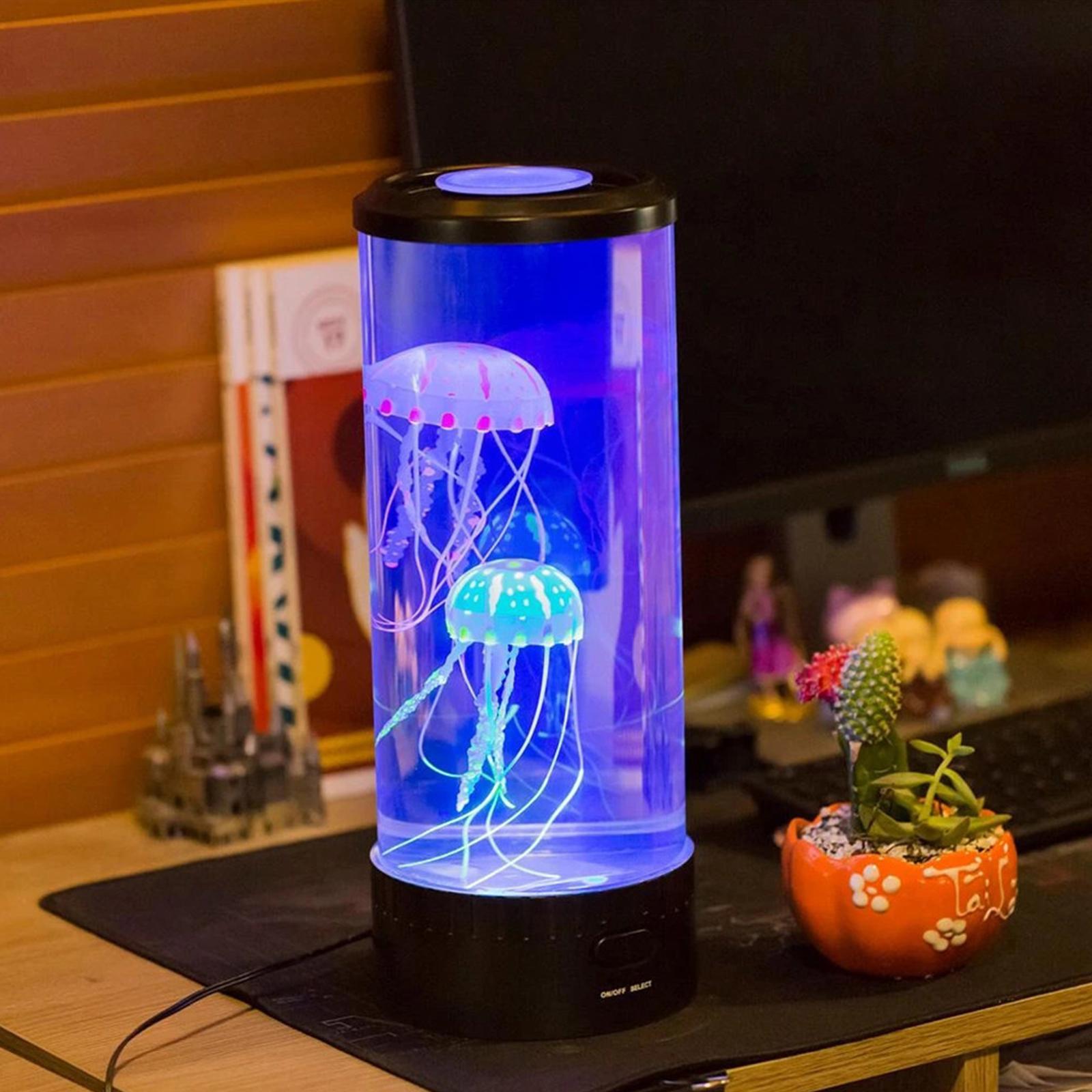 LED Jellyfish Lamp Aquarium Bedside Night Atmosphere Mood Light Fancy Floating Night Light Cute Kawaii Christmas Gift For K K1Z8