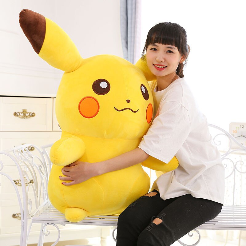 10-65cm Smile Pikachu Animal Dolls Plush Toys, Kawaii Cartoon Pikachu Soft Big Doll Toys For Kids Girls Birthday Christmas Gifts