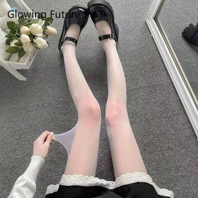 Fashion Sexy Lolita Blush Women Body Stocking Trendy Fishnets Cute Kawaii Transparent Womens Tights Hot Thin Pantyhose Sex Socks