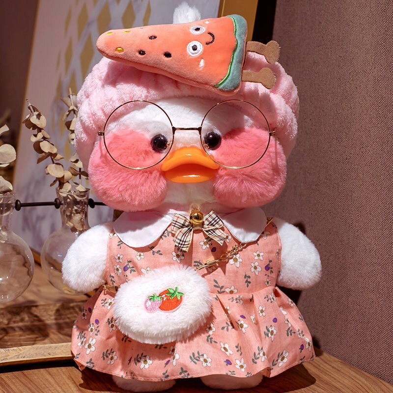 30CM Pink LaLafanfan Kawaii Cafe Mimi Yellow Duck Plush Toy Cute Stuffed Doll Soft Animal Dolls Kids Kawaii Plush Toys Rag Doll