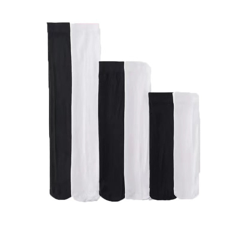 JK Woman Socks Cute Black White Velvet Lolita Long Socks Solid Color Knee High Socks Fashion Kawaii Cosplay Sexy Nylon Stockings