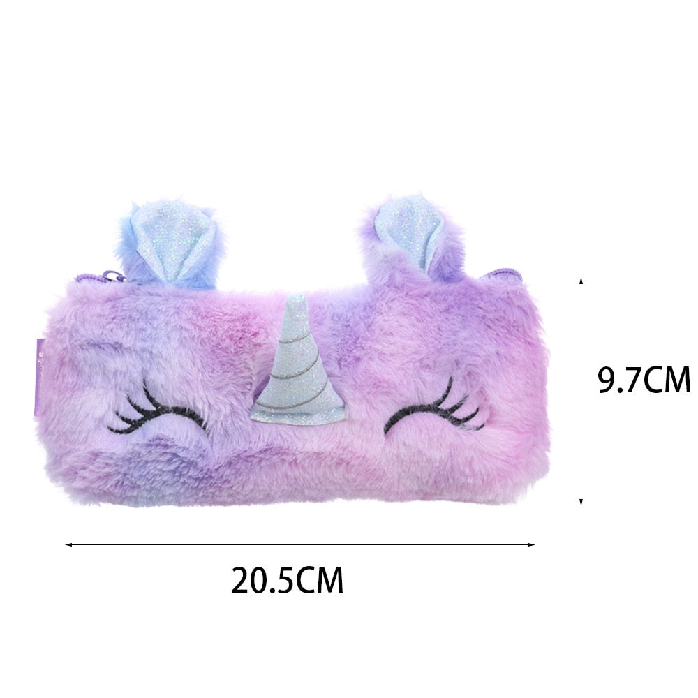 Plush Unicorn Cute Pencil Case Licorne Kawaii Girls Estuche Para Lpices for Trousse Astuccio Canvas Scolaire School Cartuchera