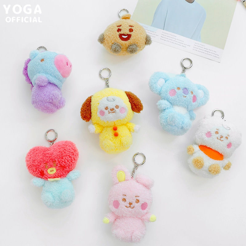 10cm Kawaii Bt21 Chimmy Cooky Shooky Plush Doll Toy Cartoon Mang Koya Heart Plush Bag Pandent Concert Fans Fanchant Gift Toy