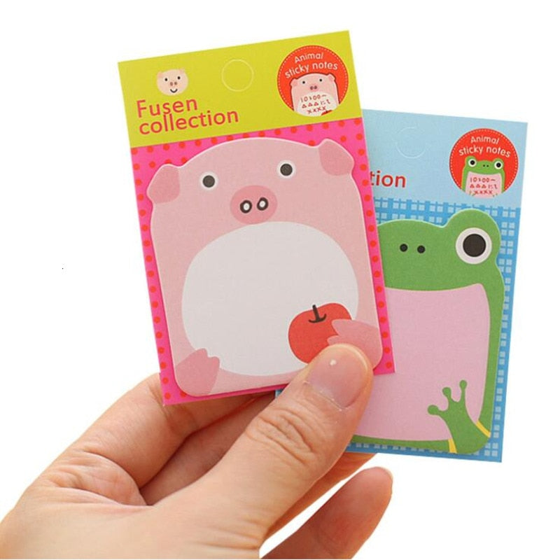 1 Pcs Sticker Cute Kawaii Animal Sticky Notes Notepad Memo Pads Office School Supply Stationery Panda Cat Kitty Bookmark