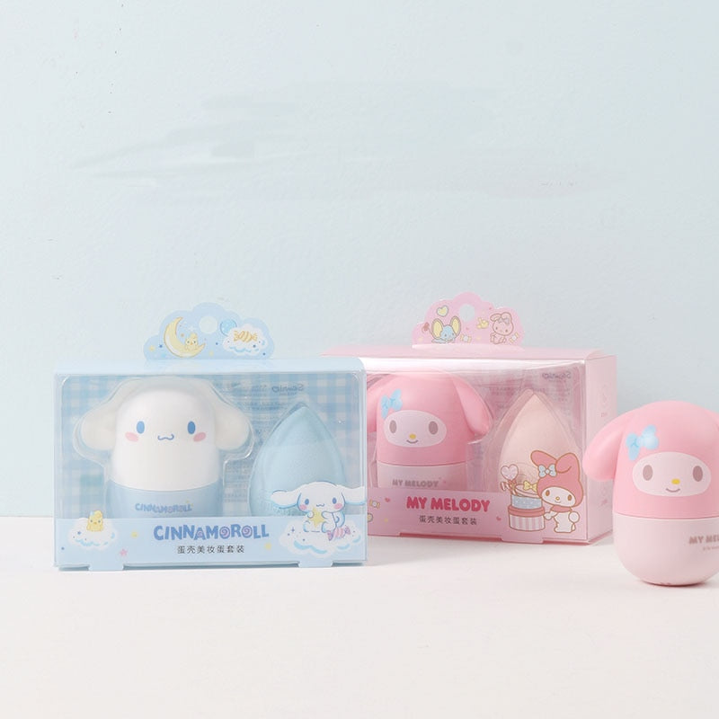 Cartoon Sanrioed Kawaii Cinnamoroll Beauty Egg Miniso Girl Heart My Melody Makeup Puff Makeup Egg Set Girlfriend Holiday Gifts
