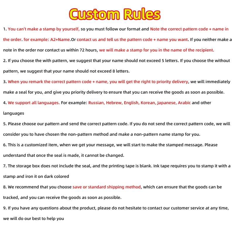 Children's Name Seal Custom Student's Name Stamp Kindergarten Clothes Waterproof Name Sticker Kawaii Montessori Stamp Gift