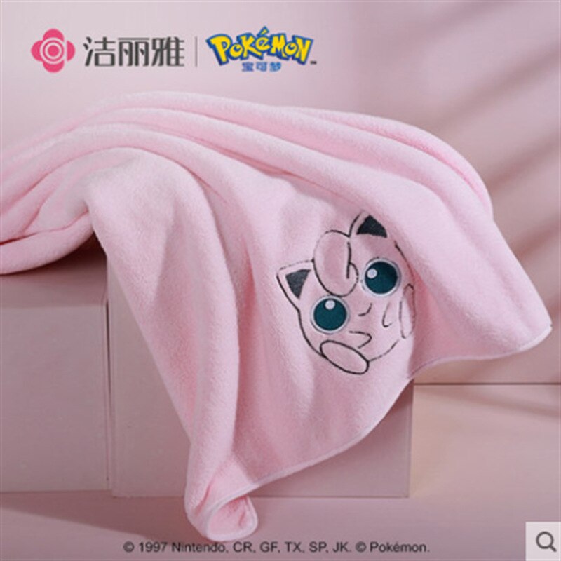 anime pokemon cartoon pikachu jigglypuff psyduck kawaii plush bath towel cute plushie absorbent quick-drying bath towel
