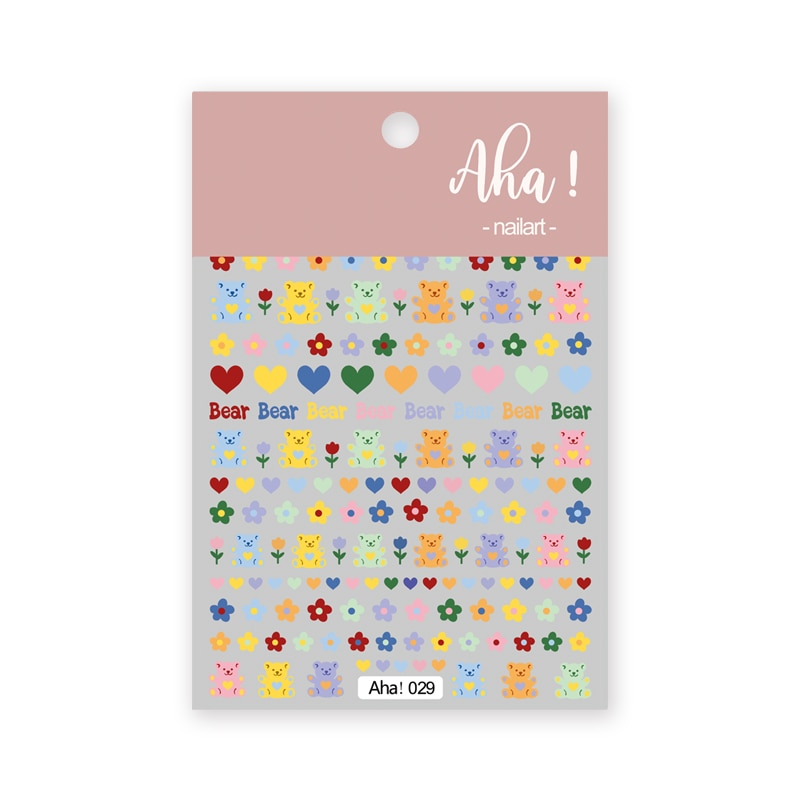 1pc Cartoon Kawaii Dinosaur bear animal Nail Art Sticker rabbit Floret Ultra-thin Japanese Decal Self Adhesive Manicure Decor #3