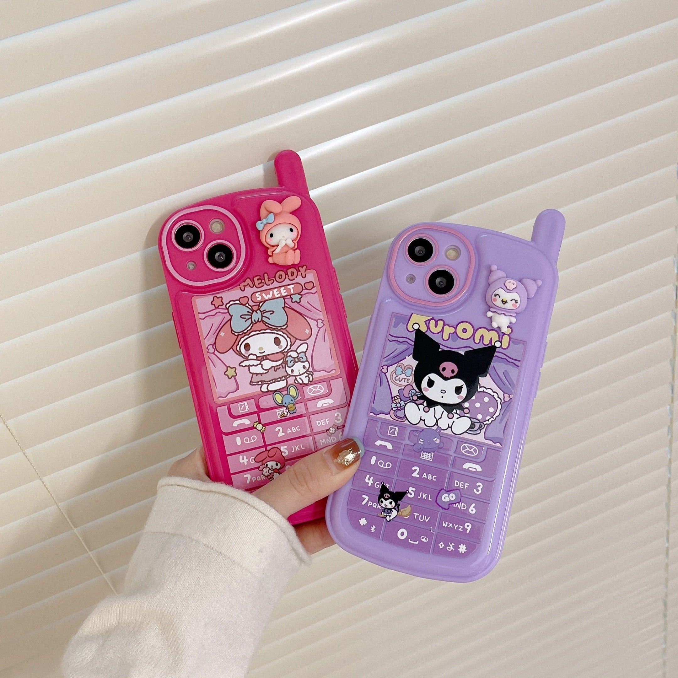 Sanrio Kawaii My Melody Kuromi Style iPhone 15 14 13 12 11 Pro X XR XS MAX Plus All Inclusive Women's Shockproof Phone Case
