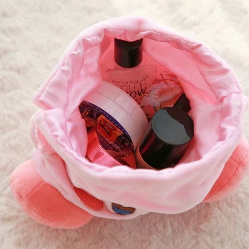 NEW Kawaii Anime Cartoon Star Kirby Plush Cosmetic Bag Cute Pink Plush Portable Storage Bag Coin Purse Girl&Child Holiday Gifts