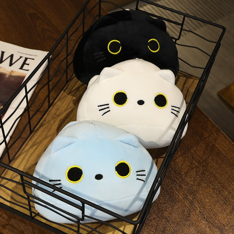 10-25CM Lovely Cartoon Cat Dolls Stuffed Soft Animal Kitten Plush Pillow Toys Kawaii White Black Cat Gift for Children Girls