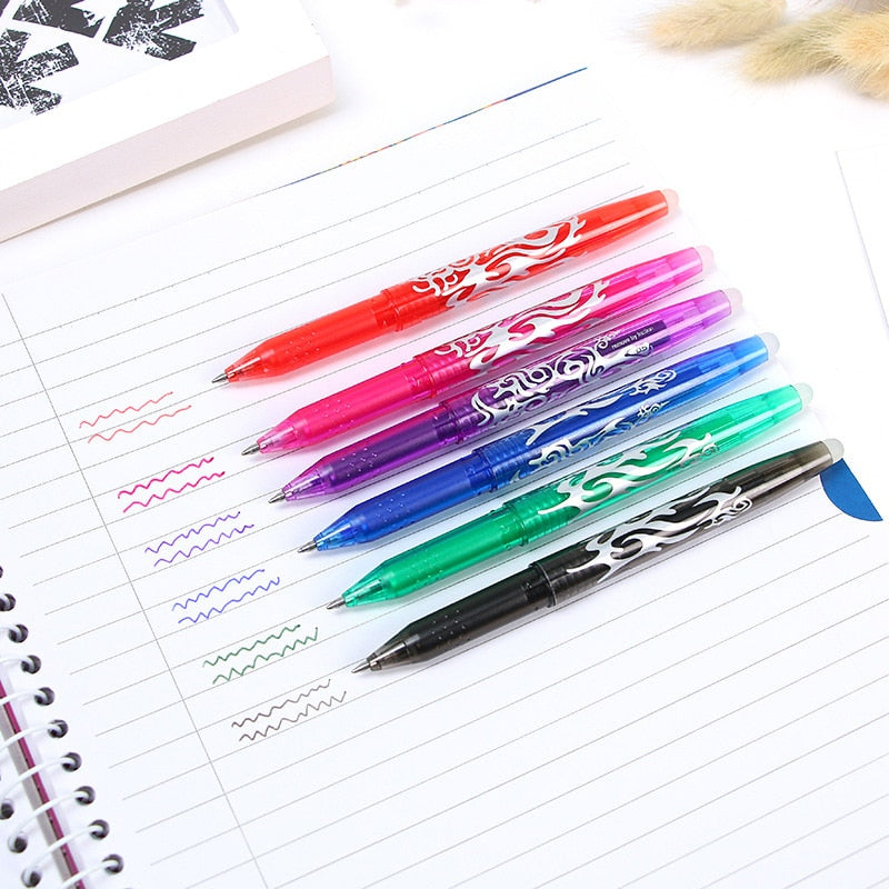 4 Pcs/Set Multi-color Erasable Gel Pen 0.5mm Kawaii Pens Student Writing Creative Drawing Tools Office School Supply Stationery