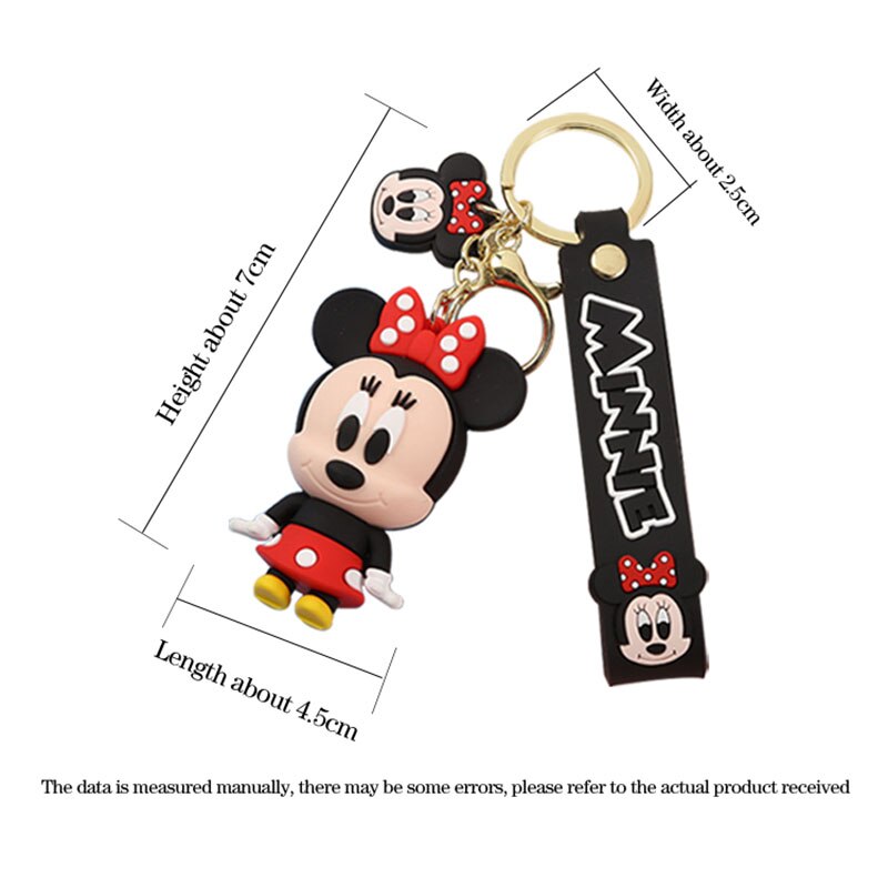 Disney Anime Cartoon Mickey Mouse Minnie Figure Keychains Donald Duck Piglet Key Chain Model Kid Toy Kawaii Children Gift