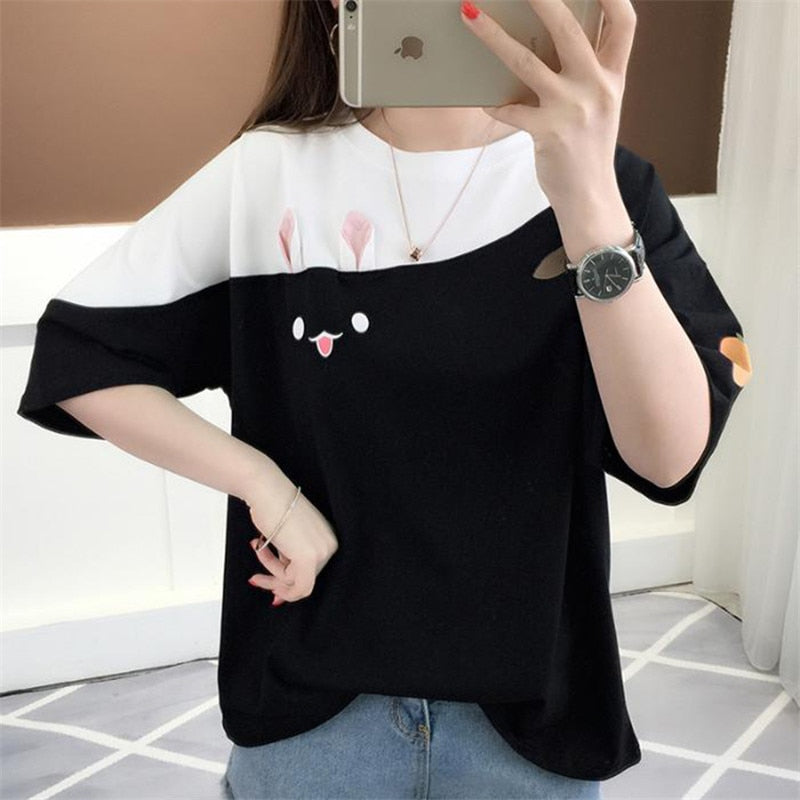 Kawaii Clothes T-shirts Korean Fashion Women Cute Tops Pink Girl Summer Camisetas Ropa de Mujer Blusas 2023 T Shirt Y2k Anime
