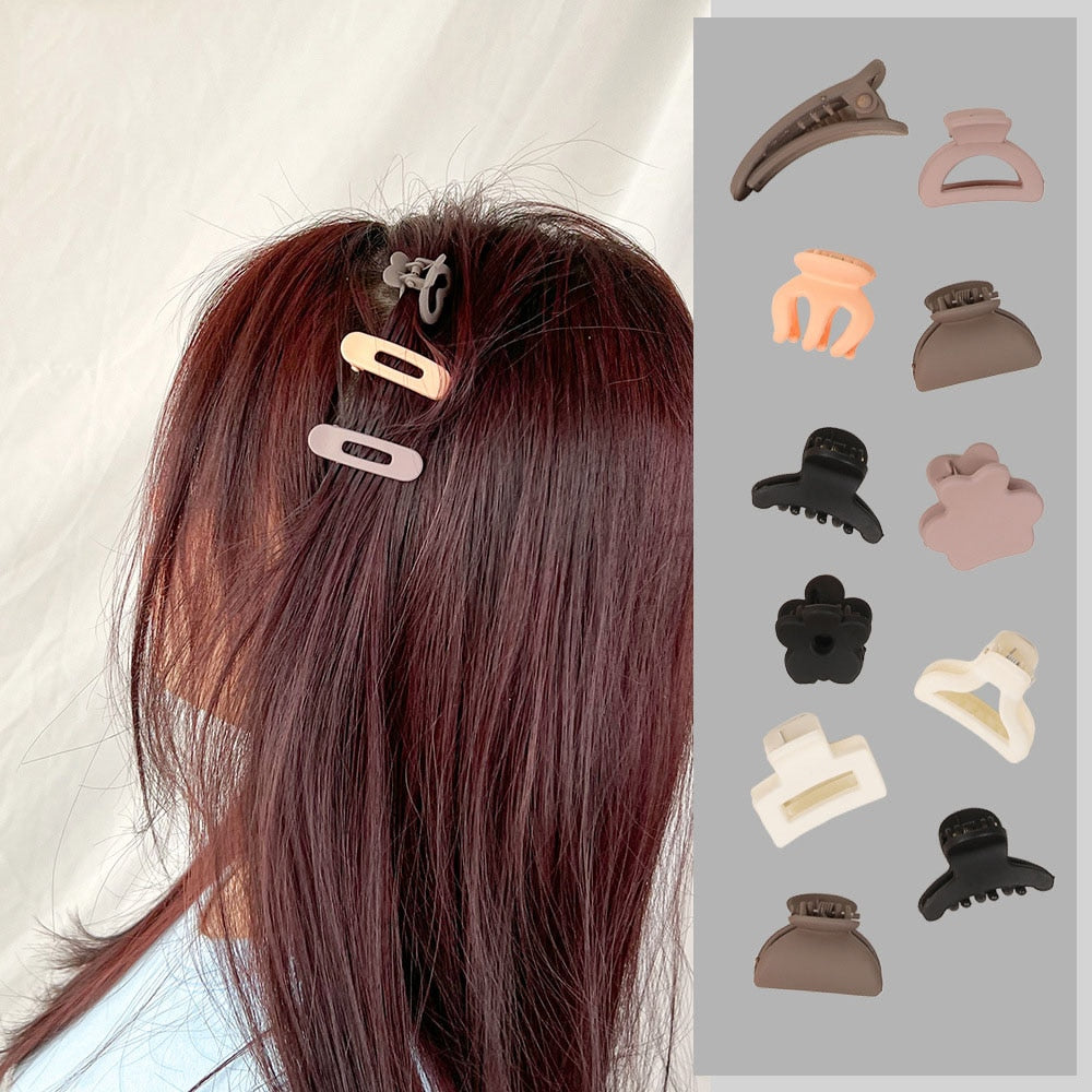10/12Pcs/BOX New In Matte Mini Kawaii Black Crab Hair Clip Claw Women Girls Cute Clips hair Clamp Gifts Kid Hair Accessorie