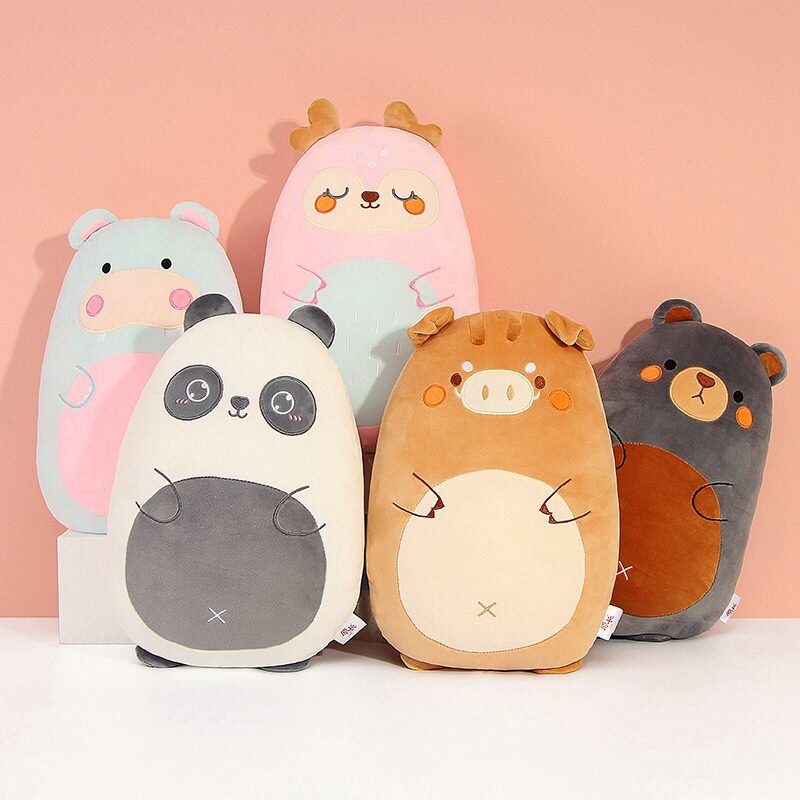 New Fat Kawaii Chicken Bear Rabbit Penguin Piggy Dinosaur Plush Pillow Toys Soft Stuffed Animal Doll Chair Cushion High Quality
