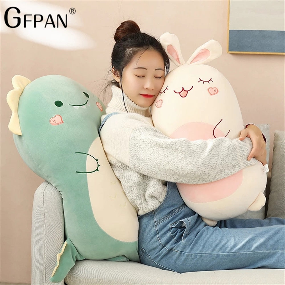 Squishy Toy Kawaii Animal Fat Dinosaur Shiba Inu Dog Pillow Plush Toys Cute Mouse Rabbit Doll Girls Bed Holding Sleeping Cushion