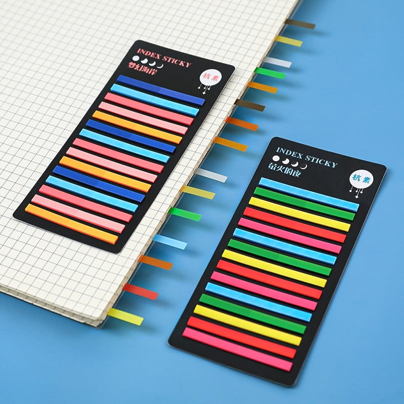 300 Sheets Rainbow Color Index Memo Pad Posted It Sticky Notepads Paper Sticker Notes Bookmark School Supplies Kawaii Stationery