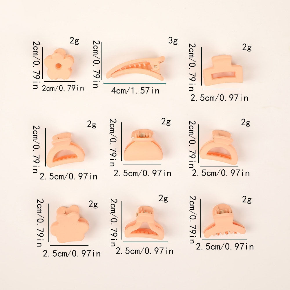 10/12Pcs/BOX New In Matte Mini Kawaii Black Crab Hair Clip Claw Women Girls Cute Clips hair Clamp Gifts Kid Hair Accessorie